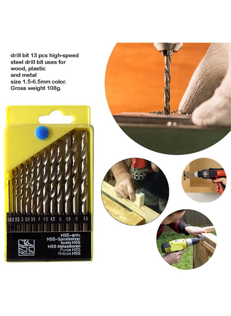 Shopper52 - Shopper52 10mm Powerful Electric Drill Machine with 13Pcs Drill Bit Set Screw Remover Extractor and 48in1 Wrench Spanner Set - Image 1