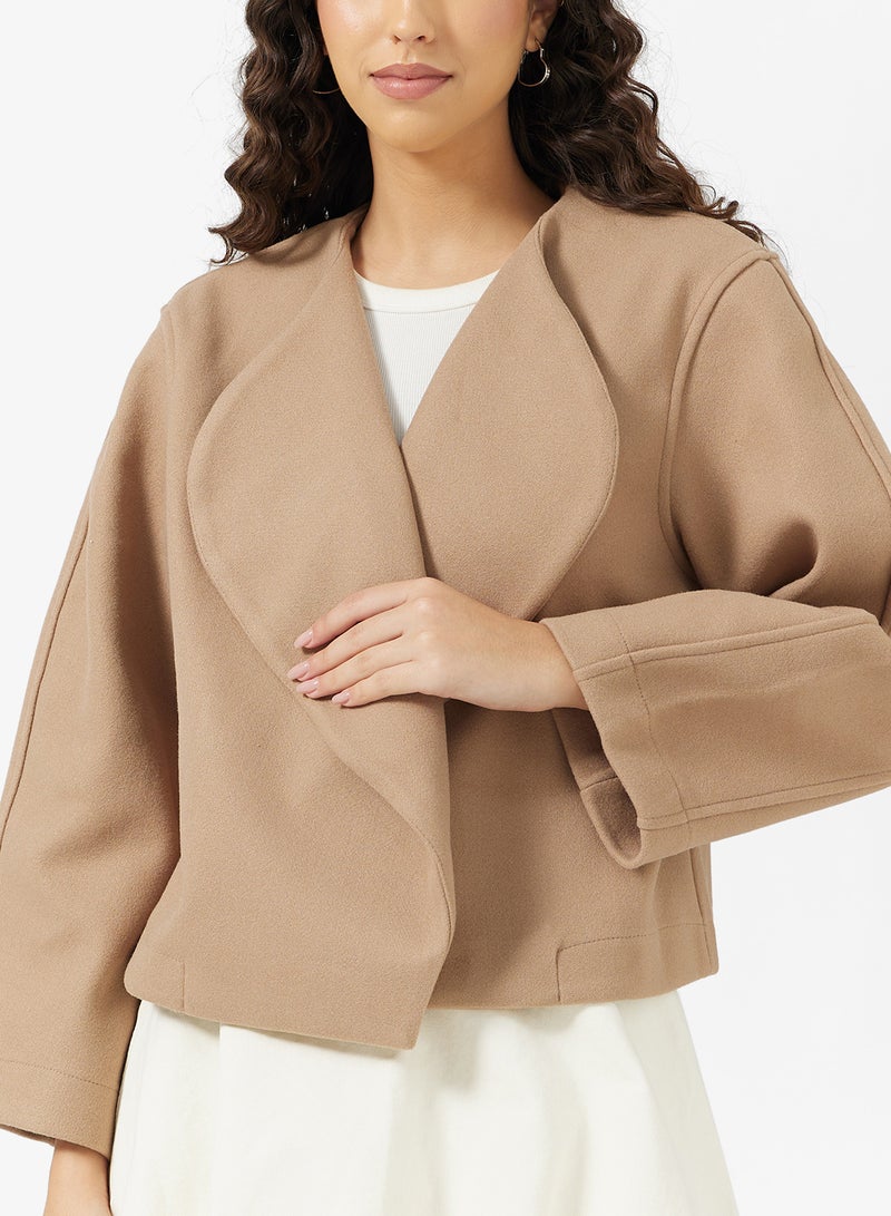 Ginger Suede Lapel Collar Coat - Image 3