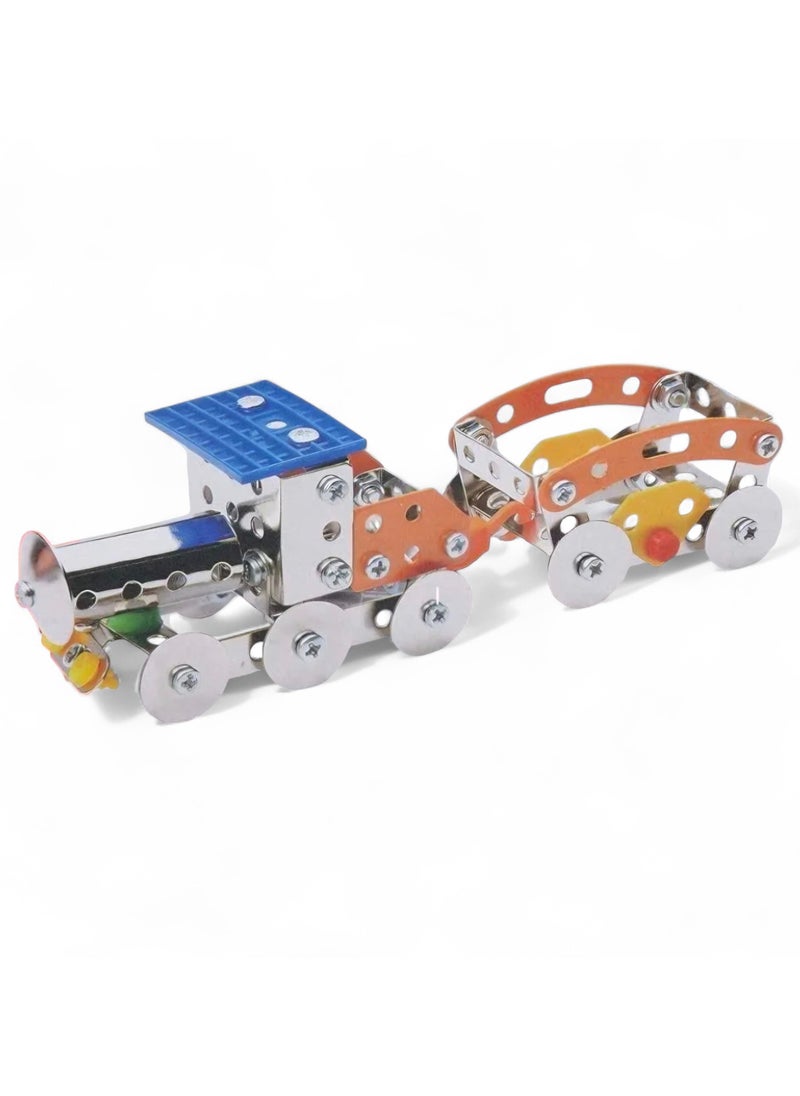 null - 137 - Piece Metal Meccano Puzzle Kit – 3D Train Building Blocks & Puzzles, IQ Challenge STEM Construction Set for Kids Ages 8+ | Educational DIY Engineering Toy - Image 1