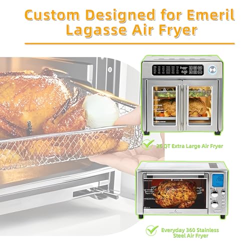 AODPWEN Air Fryer Accessories for Emeril Lagasse 26 Qt Extra Large Everyday 360 Emeril Lagasse Air Fryer Basket and Pans for Oven with 100Pcs Disposable Parchment Paper 4Pcs Reusable Teflon Mat - Image 3