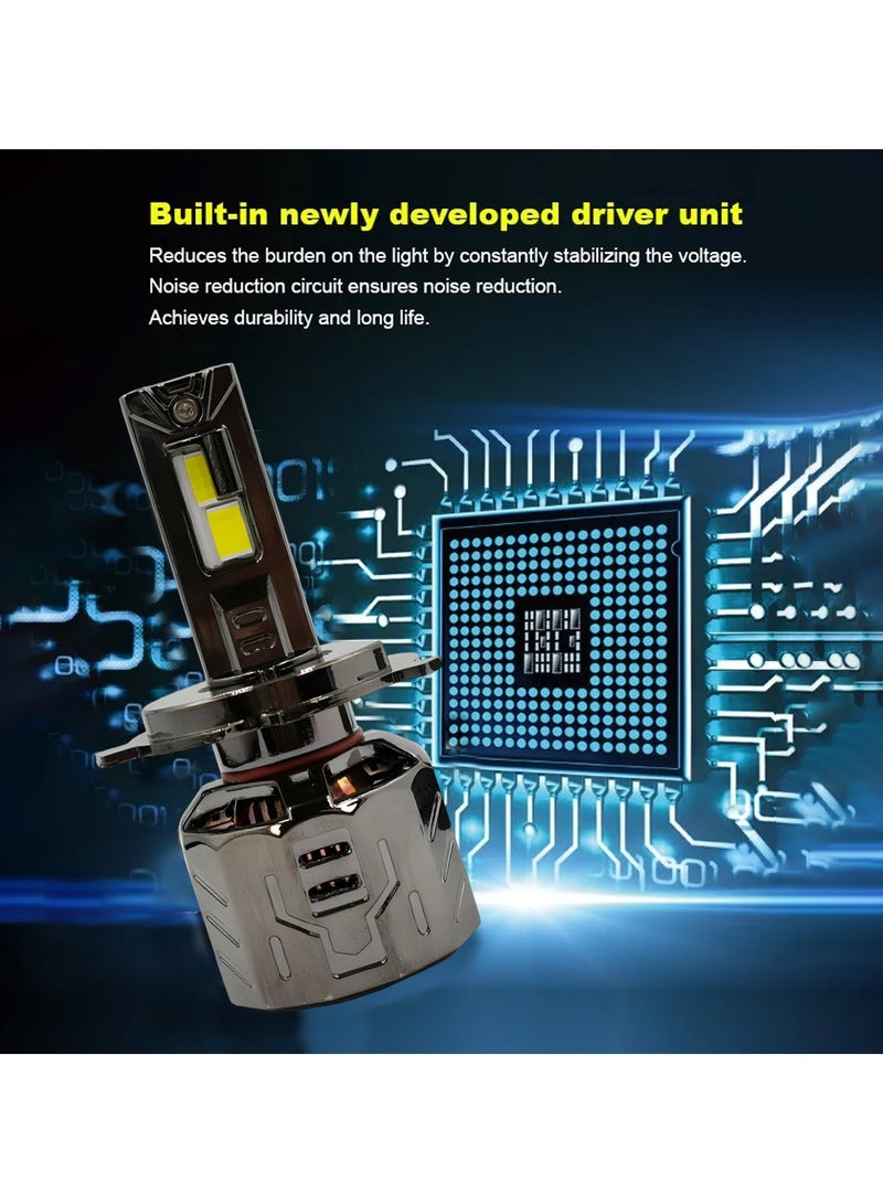 3XR P130 LED Headlight 260W 30000LM H4 12V Dual Beam 6500K Cool White IP65 Waterproof, High Power Fan Cooling Long Life Auto Headlamp. - Image 3