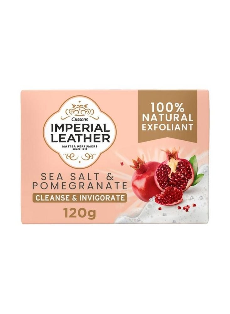إمبيريال ليزر صابون "إمبريال ليذر" بملح البحر والرمان - مقشر طبيعي ١٠٠٪، منظف ومنعش، ١٢٠ غرام - Image 1