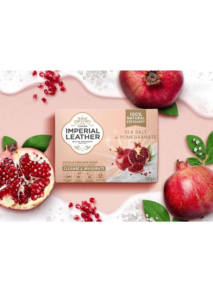 إمبيريال ليزر صابون "إمبريال ليذر" بملح البحر والرمان - مقشر طبيعي ١٠٠٪، منظف ومنعش، ١٢٠ غرام - Image 2
