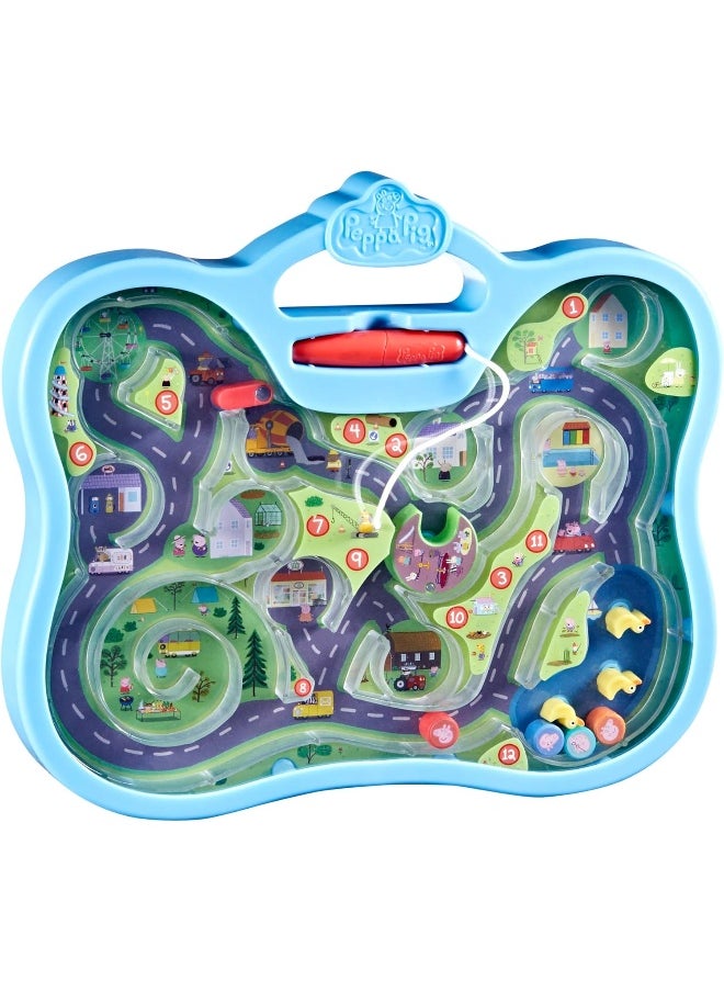 Peppa Pig Peppa Pig Toys Peppa’s Town Tour Maze, Magnetic Maze Toys for 3 Year Old Girls and Boys and Up, Preschool Toys  - Image 1