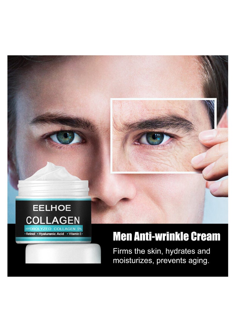 إيلهو كريم كوللاجن، كريم مضاد للشيخوخة للرجال يحتوي على 5% كوللاجن هيدروليزيد، ريتينول، حمض الهيالورونيك وفيتامين E، كريم مرطب بحمض الهيالورونيك، يقلل من ظهور التجاعيد والخطوط الدقيقة والجفاف على الوجه، مرطب، مبيض ومغذي 30 جم - Image 4