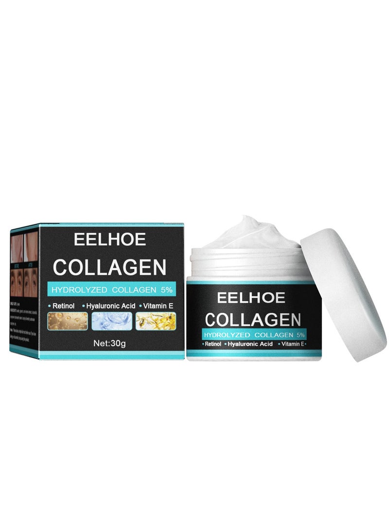 إيلهو كريم كوللاجن، كريم مضاد للشيخوخة للرجال يحتوي على 5% كوللاجن هيدروليزيد، ريتينول، حمض الهيالورونيك وفيتامين E، كريم مرطب بحمض الهيالورونيك، يقلل من ظهور التجاعيد والخطوط الدقيقة والجفاف على الوجه، مرطب، مبيض ومغذي 30 جم - Image 2