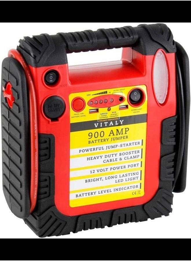 VITALY - 4 In 1 Heavy Duty Jump Starter 900 AMP With LED Light - Image 1