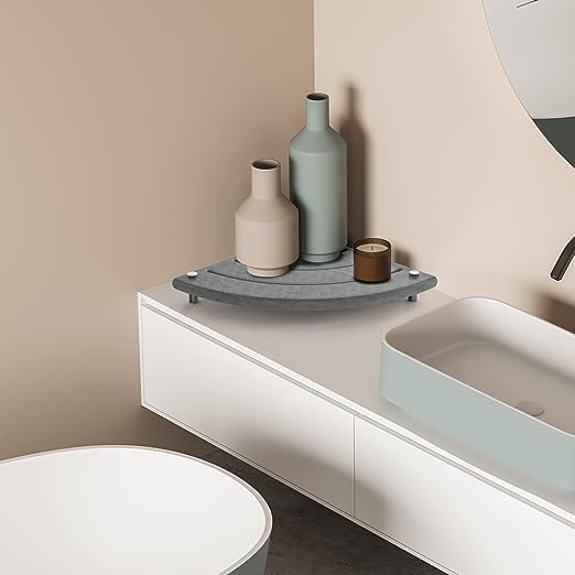 Ndola Corner Sink Caddy Instant Dry Sink Tray Kitchen Sink Organizer Diatomaceous Earth Sponge Dispenser Holder Fast Drying Stone Rack - Image 2