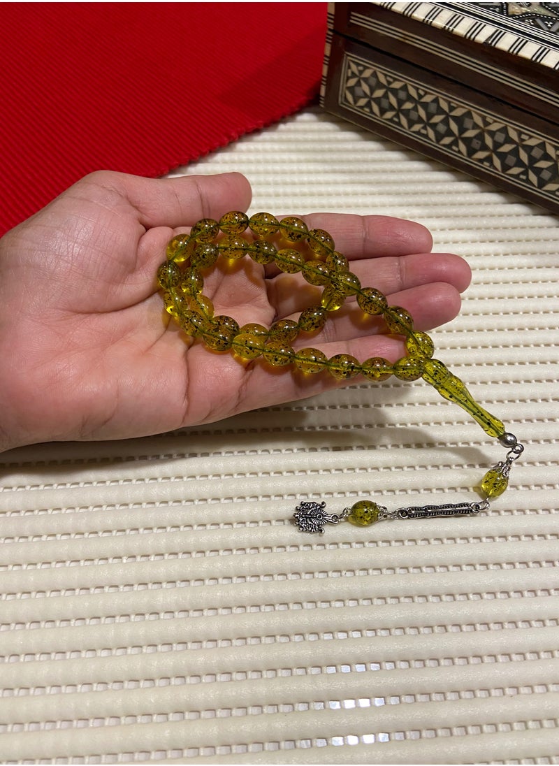 just naturals - Small Faturan Bakelite Prayer Beads For Men 33 Beads Size 8mm x 10.5mm - Image 1