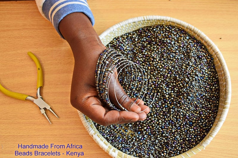 Handmade TEMBO AFRICA Set of 2 Beaded Bracelets for Women - Wrap Bracelets - Boho Jewelry Gifts -Multicolored - Image 3