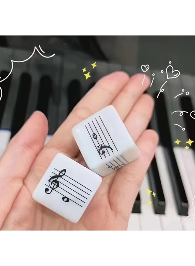 Staff Dice 2pcs Music Notation Learning Tool Educational Game For Teachers Students - Image 1