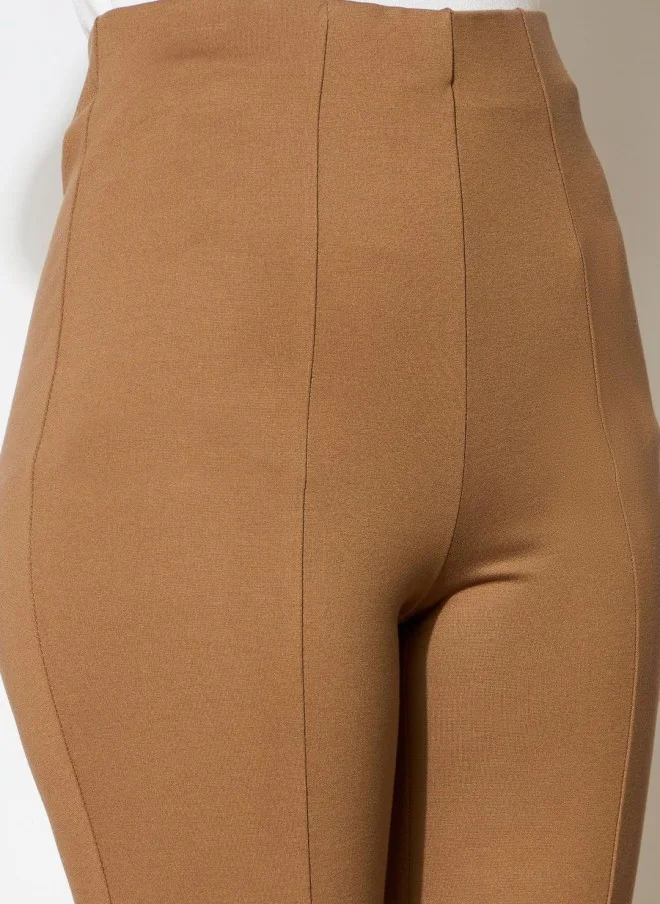 ساسافراس Brown Bootcut High-Rise Trousers for Women