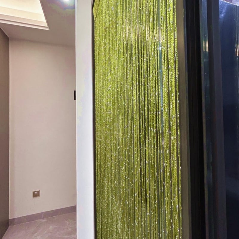 ave split Decorative Door String Curtain Wall Panel Fringe Window Room Divider Blind Divider Tassel Screen Home 100cm*200cm (Grass green18) - Image 3