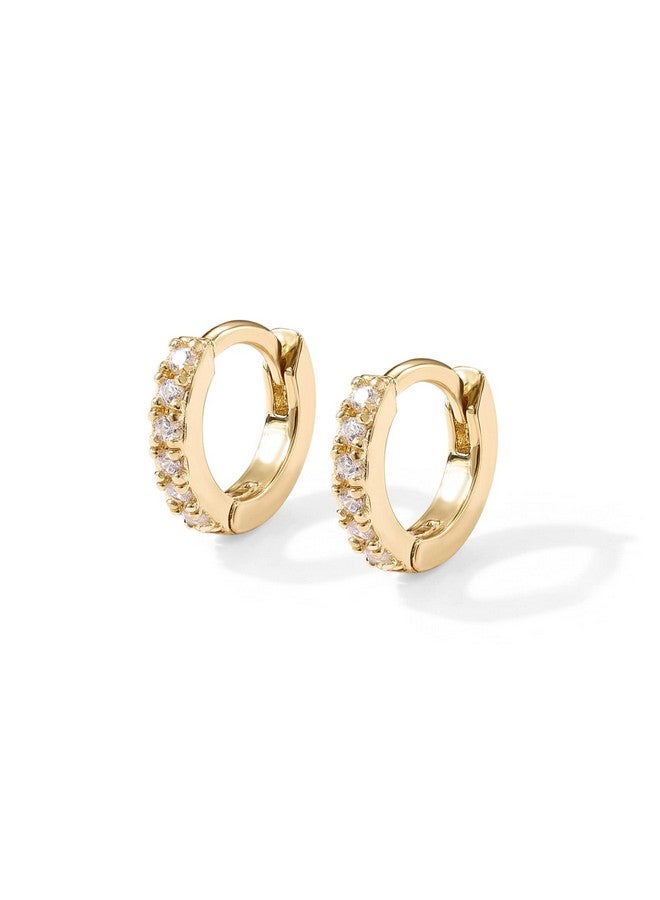 PAVOI 14K Cubic Zirconia Mini Huggies (Mini, Yellow Gold) - Image 3