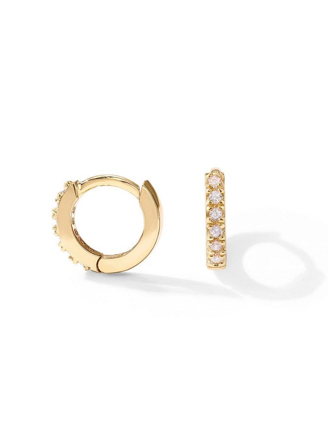 PAVOI 14K Cubic Zirconia Mini Huggies (Mini, Yellow Gold) - Image 1