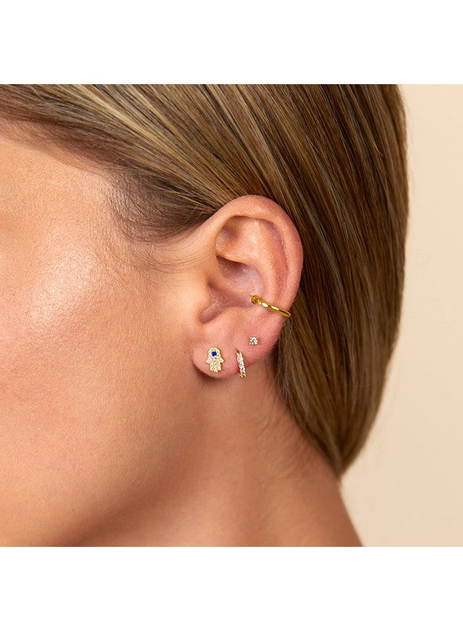 PAVOI 14K Cubic Zirconia Mini Huggies (Mini, Yellow Gold) - Image 2