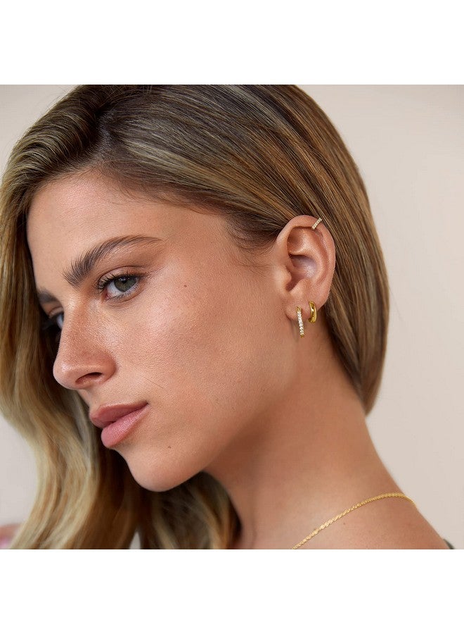 PAVOI 14K Cubic Zirconia Mini Huggies (Mini, Yellow Gold) - Image 4