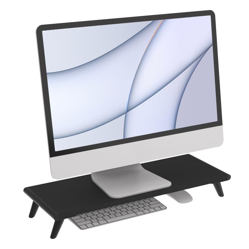 loukin Monitor Stand Riser for Desk 224 x 83 Larger Computer Stand for Laptop PC Printer Sturdy Desktop Computer Shelf with NonSkid Rubber Home Office Black