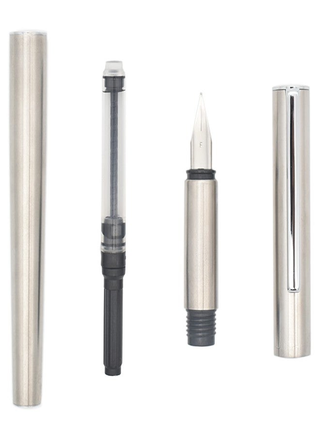 BUZZ COOL Stainless Steel Fountain Pen With Converter Pump | Slim Metal Body Fountain Pen with Fine Nib(0.5mm) | Zero Ink Leakage Smooth Writing pen - Image 4
