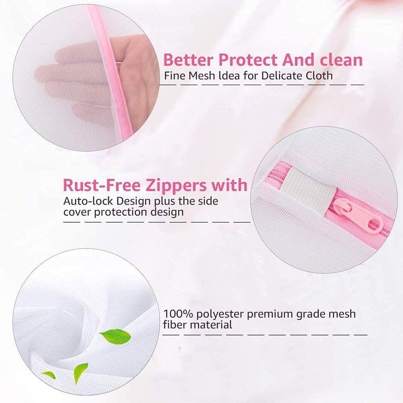 Aimers Laundry Bags for Clothes Washing Bag Cloth Storage Bag with Zip Laundry mesh Bag for Bra Lingerie Socks Undergarments Socks Organizer for Men Women with 3 Different Size Laundry Bag - Image 2