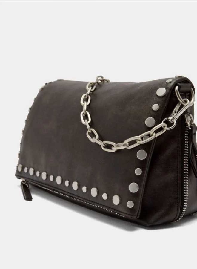 PARFOIS Black Faux leather studded shoulder bag for Women | Best Price UAE