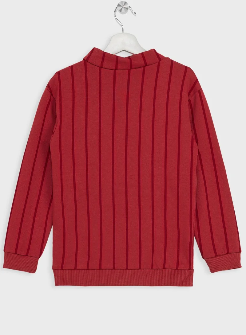 Pinata Girls Text Printed Half Zip Pocket Sweatshirt