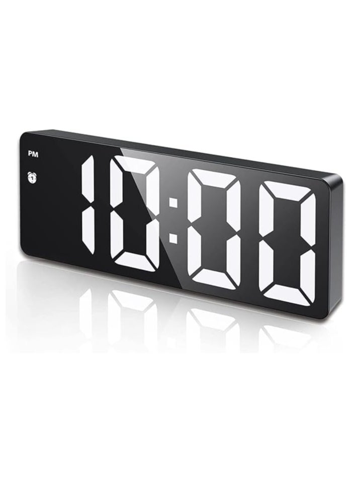 Arabest Digital Alarm Clock,Mirror Surface LED Electronic Clocks,Suitable For Deep Sleep Home Office Bedroom Clock (Black)  - Image 1