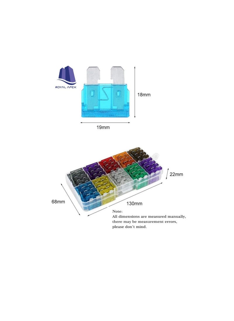 100pcs Car Fuse Assorted Medium Blade Fuse for Auto Car Truck with Storage Case (2A, 3A, 5A, 7.5A, 10A, 15A, 20A, 25A, 30A, 35A)