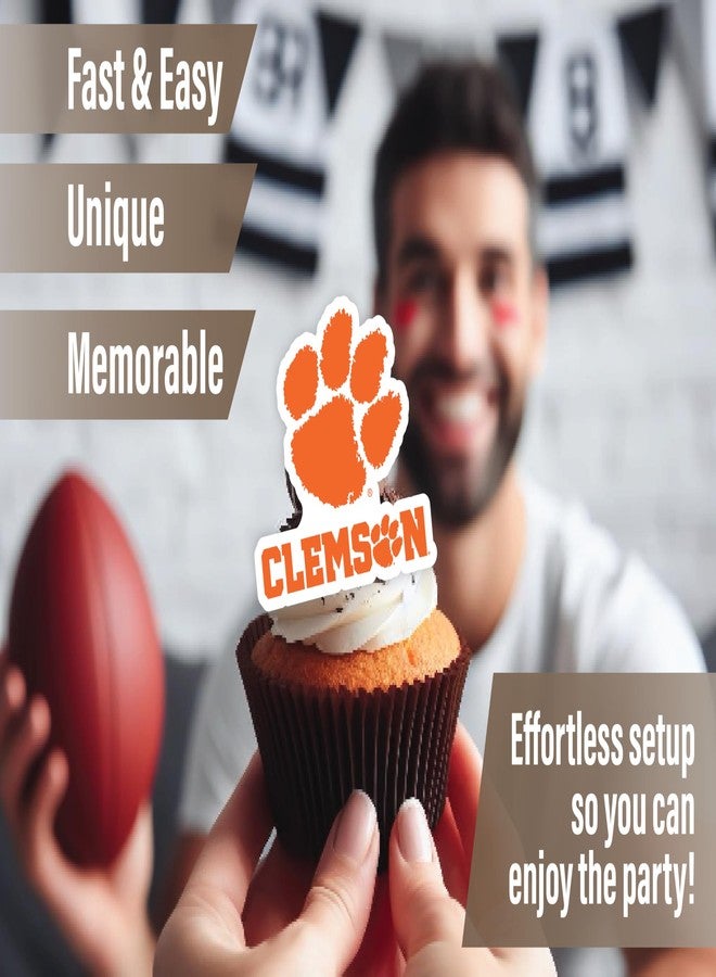 PartyKandy Clemson Party Supplies for Football, Birthday Gift, Graduation Party Banner and Cake Toppers (42 Pieces) (Clemson Tigers) - Image 4