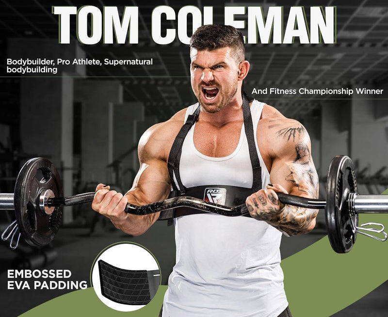 Rdx Arm Blaster Biceps Triceps, 23” Aluminum Fitness Curl Support Isolator, Weightlifting Muscle Gains Big Arms Extension Builder, Adjustable 42” Strap, 6MM Neck Pad, Curved Design, Thick Padding - Image 3