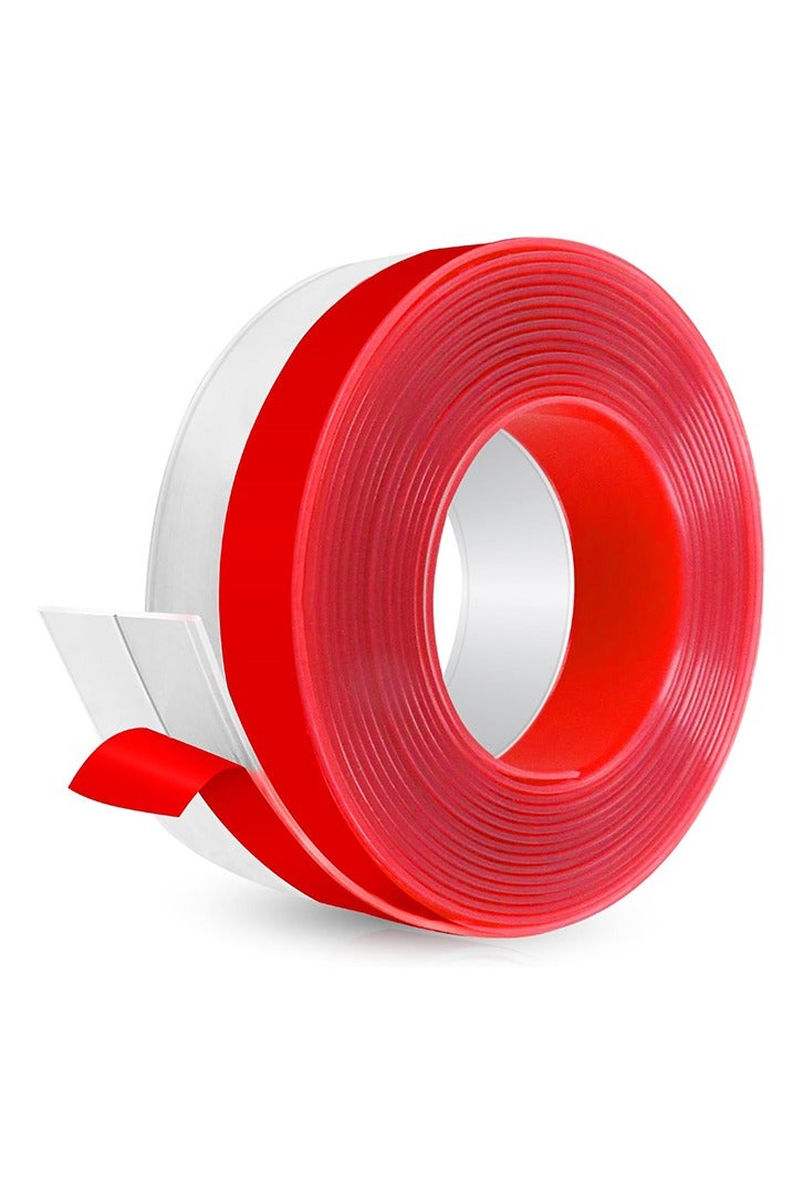 شريط مانع تسرب الهواء، لاصق ذاتي، مانع تسرب مرن لأسفل باب الدش، شريط مانع تسرب سيليكون للنوافذ الزجاجية المنزلقة والفجوات الجانبية (شفاف، عرض 2 بوصة × 10 أقدام) - Image 1