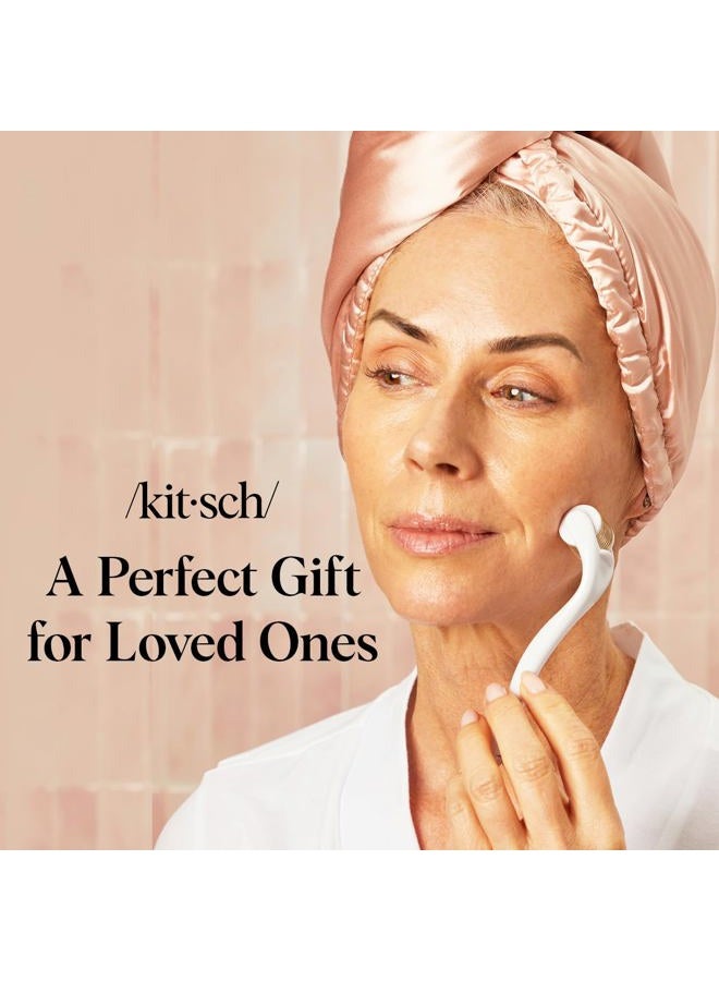 Kitsch رولر ديرما للوجه، رولر لللحية، أدوات العناية بالبشرة، هدايا للنساء والرجال، أساسيات السفر، أبيض - Image 5