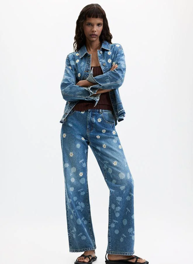 Floral Embroidered Jeans