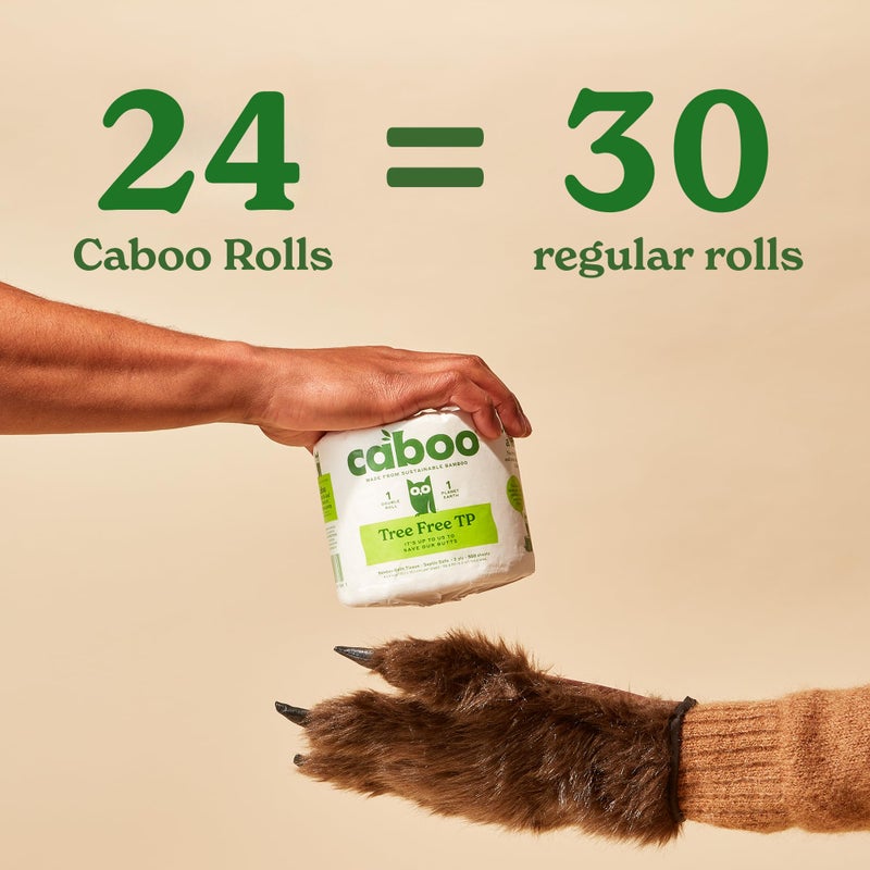 Caboo Tree Free Toilet Paper | Septic Safe, Eco Friendly, Chemical Free, Non Toxic | 2 Ply Toilet Tissue, Pack of 24 Double Rolls, 300 Sheets Per Roll - Image 5