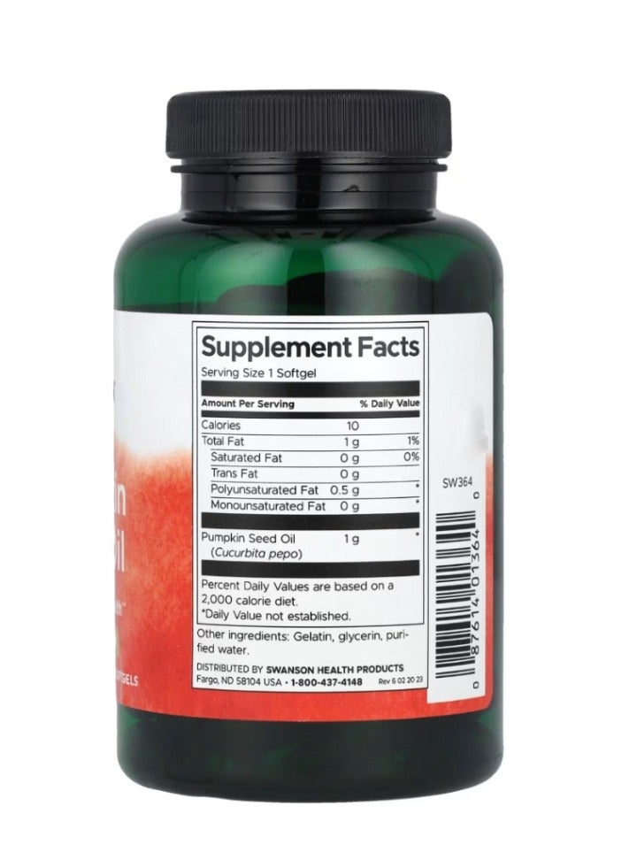 SWANSON Pumpkin Seed Oil 1000 mg 100 Softgels - Image 2