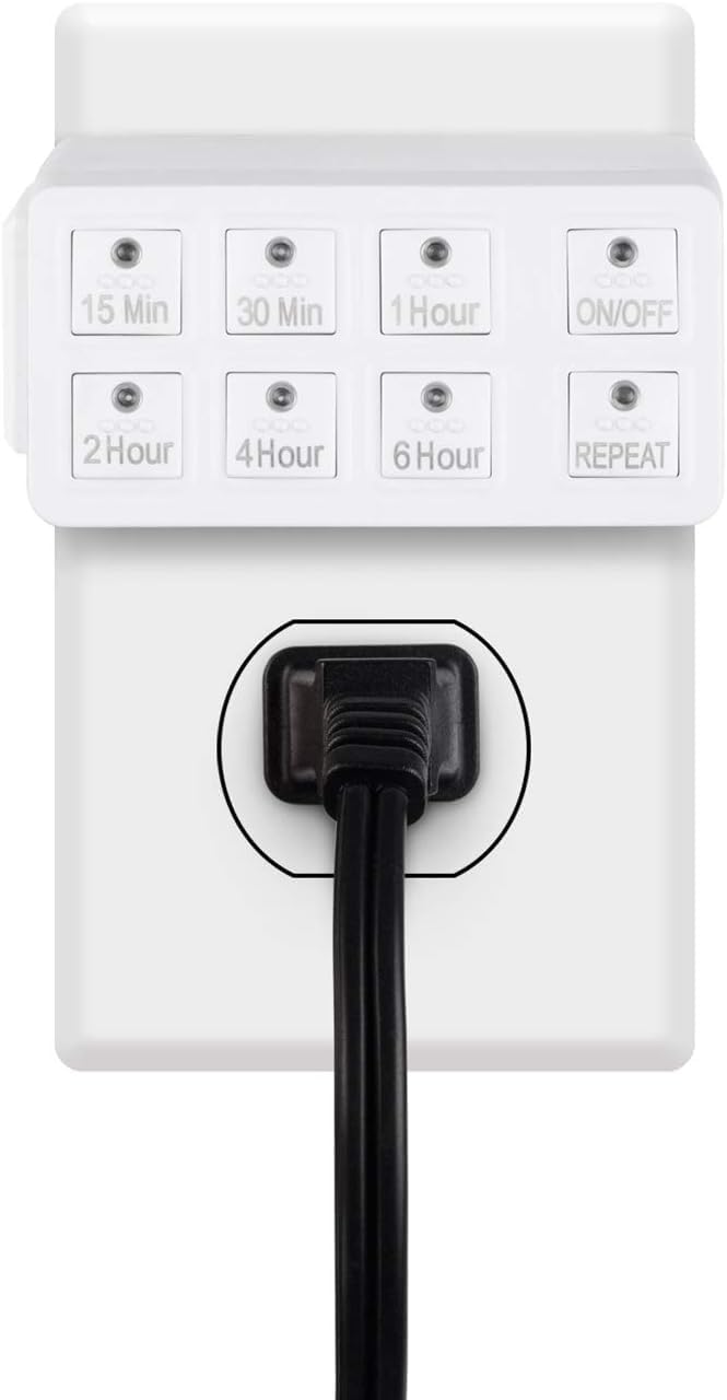 BN-LINK Indoor Countdown Timer with Repeat Function, Heavy Duty Accurate Compact Size for Charger Vacation Security, 3-Prong Grounded Outlet, 15A/1875W ½ HP ETL Listed - Image 2