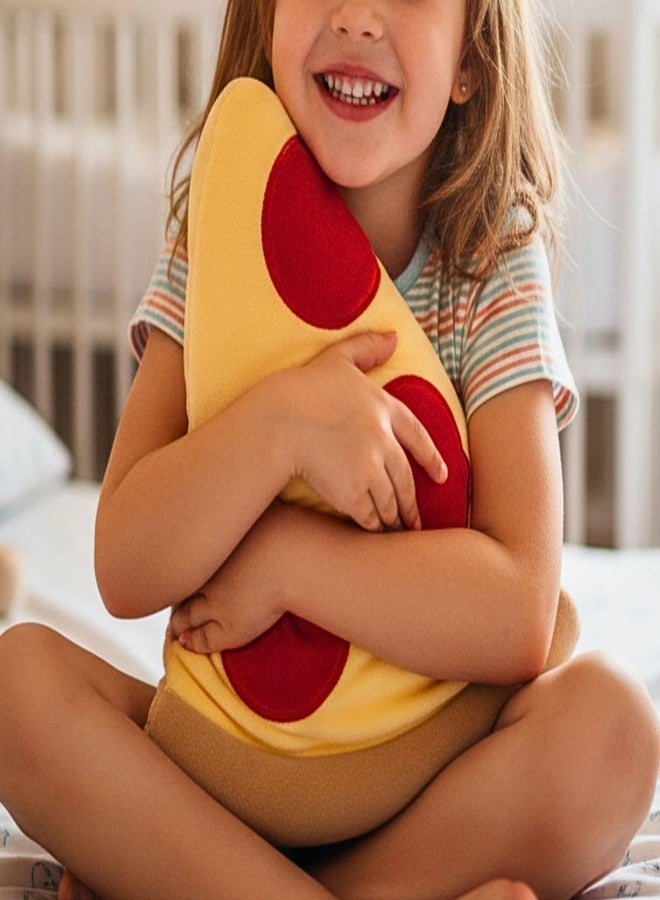 Tickles Pizza Slice Soft Stuffed Plush Pillow Cushion for Kids Boys & Girls Birthday Gift Home Decor (Size: 30 cm Color: Yellow & Red) - Image 3
