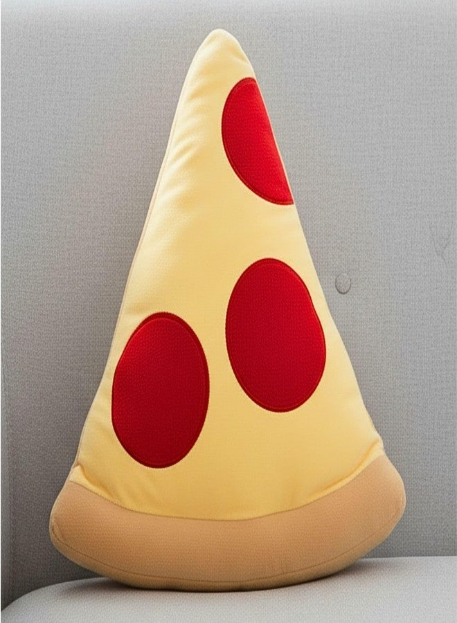 Tickles Pizza Slice Soft Stuffed Plush Pillow Cushion for Kids Boys & Girls Birthday Gift Home Decor (Size: 30 cm Color: Yellow & Red) - Image 1