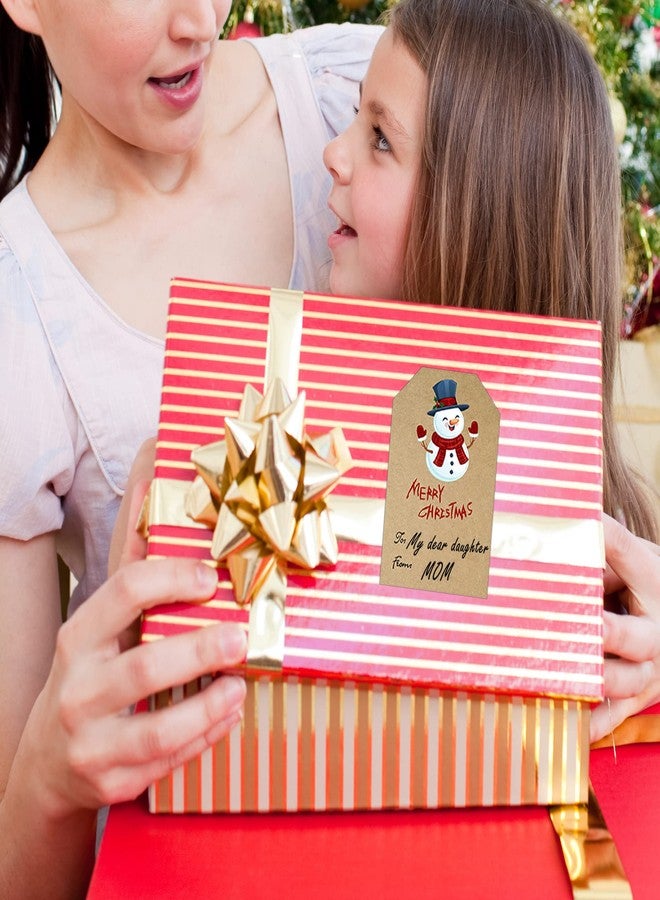 CAKOLINK Sticky Christmas Tags Stickers for Gifts Wrappings, 250PCS Kraft Christmas Stickers Labels Self Adhesive Christmas Gift Tags Sticker for Presents Boxes Bags Envelopes Decoration, 2 x 3 Inch - Image 3