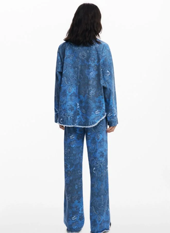 Desigual Blue Frayed paisley jacket for Women | Best Price UAE