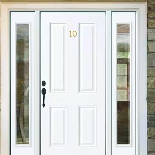 A10SHOP Clio 3-Inch Solid Brass Lacquered Polished Mailbox Numbers House Numbers For Outside, Address Plaques for House Numbers, Outdoor Decor (Polished Brass, Number 0) - Image 5