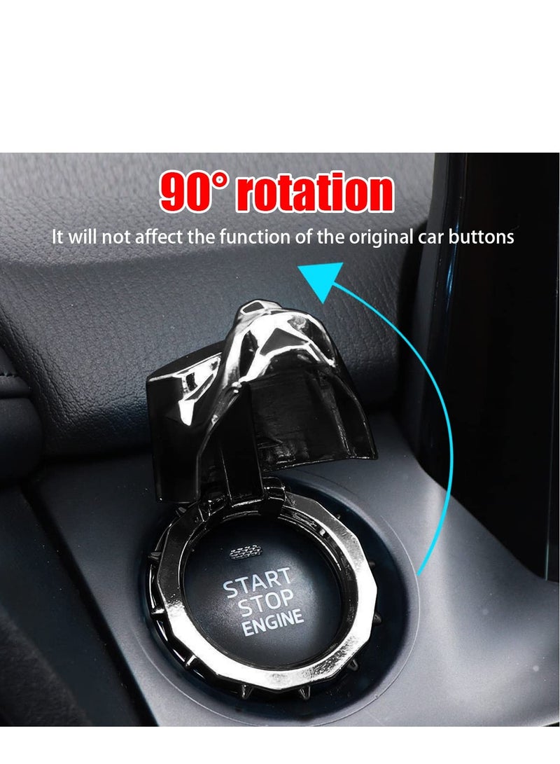SYOSI Bully Dog Car One Key Start Button Cover, Car Ignition Button Cover, Car Engine Push to Start Accessories, Cool Interior Car Decor Stickers, Suitable for Car SUV Truck (Black) - Image 2