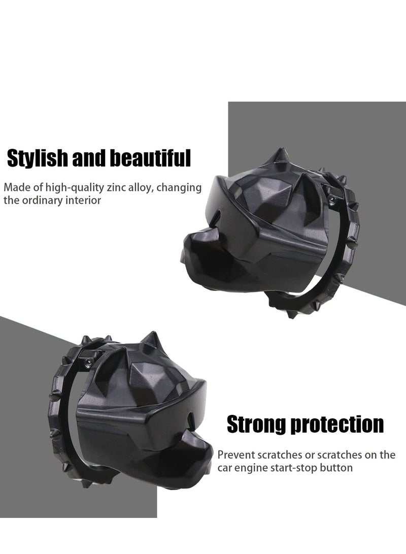SYOSI Bully Dog Car One Key Start Button Cover, Car Ignition Button Cover, Car Engine Push to Start Accessories, Cool Interior Car Decor Stickers, Suitable for Car SUV Truck (Black) - Image 3