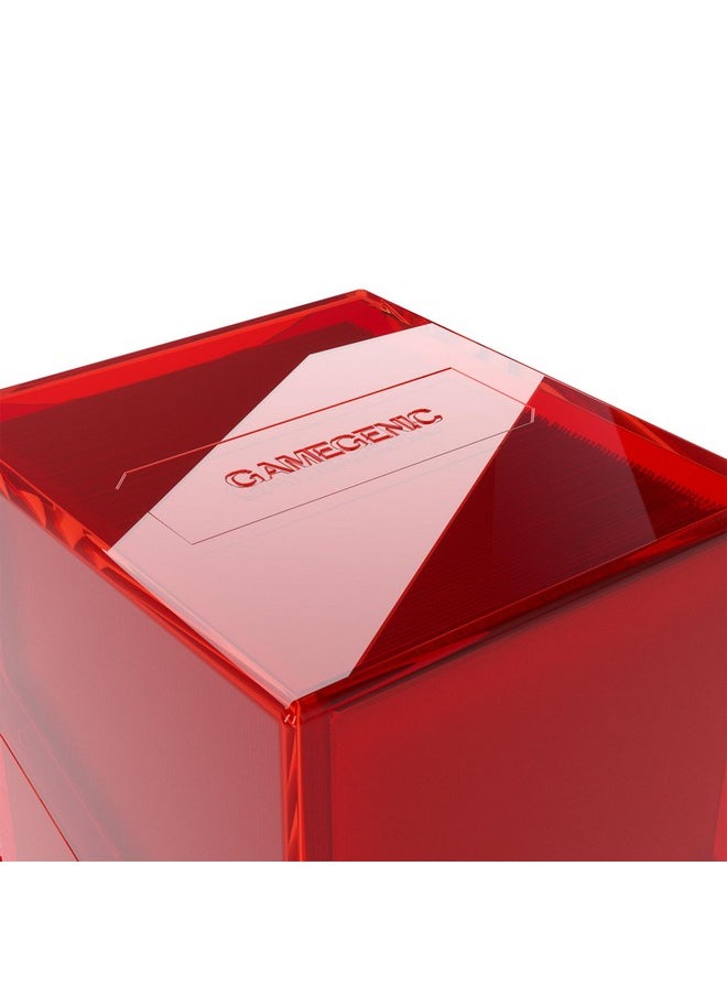 Gamegenic Gamegenic Bastion 100+ XL Deck Box - Compact, Secure, and Perfectly Organized for Your Trading Cards! Safely Protects 100+ Double-Sleeved Cards, Red Color, Made  - Image 4