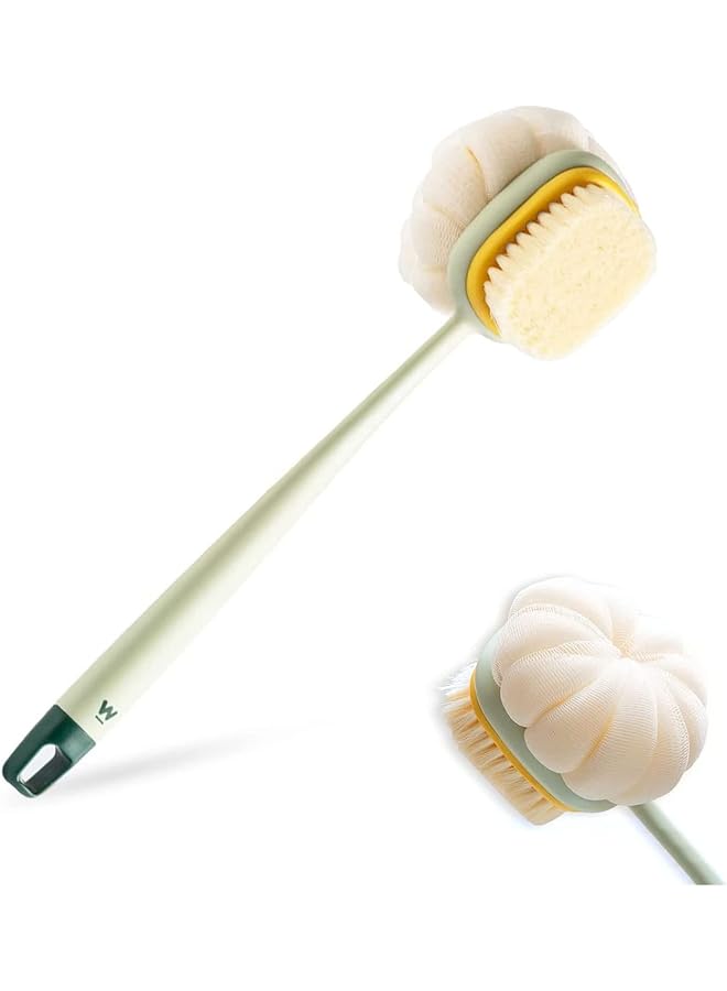 KASTWAVE Brush Back Scrubber For Shower 2In1 Long Handle Double Side Bath Brush With Bristles And Loofah For Skin Exfoliating Bath Suitable For Wet Or Dry Women And Men - Image 1
