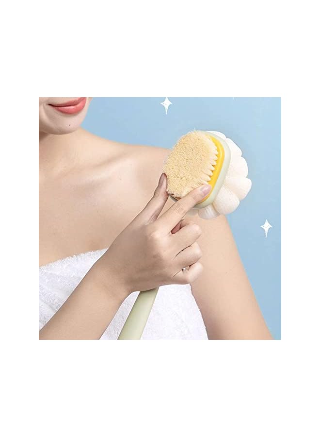 KASTWAVE Brush Back Scrubber For Shower 2In1 Long Handle Double Side Bath Brush With Bristles And Loofah For Skin Exfoliating Bath Suitable For Wet Or Dry Women And Men - Image 3