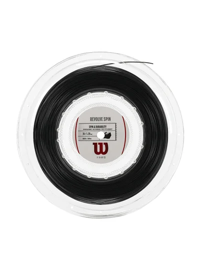 Wilson Revolve Spin Tennis String Gauge 16 (1.3mm) - Reel 200m, Black