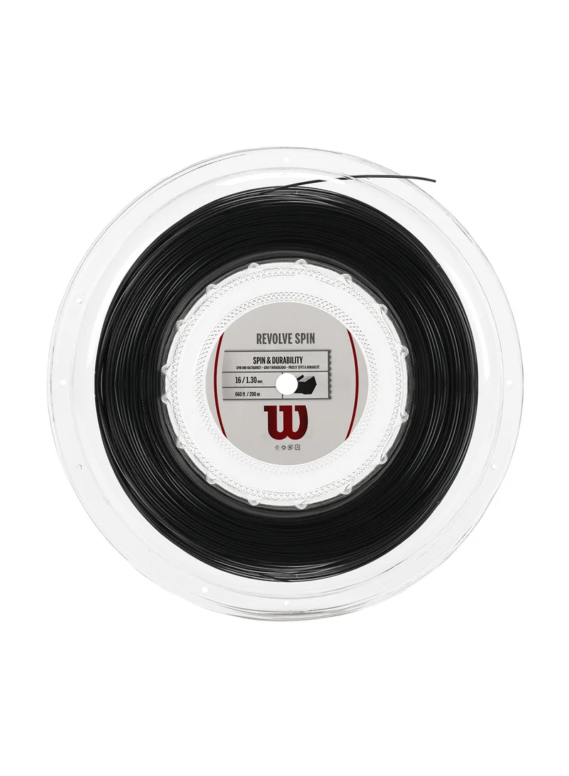 Wilson Revolve Spin Tennis String Gauge 16 (1.3mm) - Reel 200m, Black