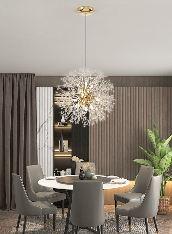 12Head Modern Dandelion Crystal Chandelier Gold Head Bedroom Dining Room aisle Lighting - Image 1