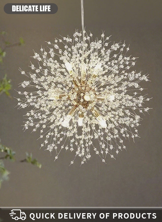 12Head Modern Dandelion Crystal Chandelier Gold Head Bedroom Dining Room aisle Lighting - Image 5